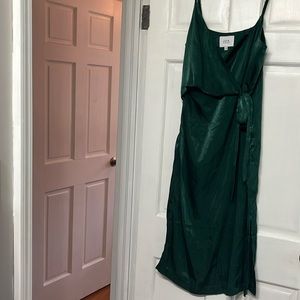 Emerald green midi dress